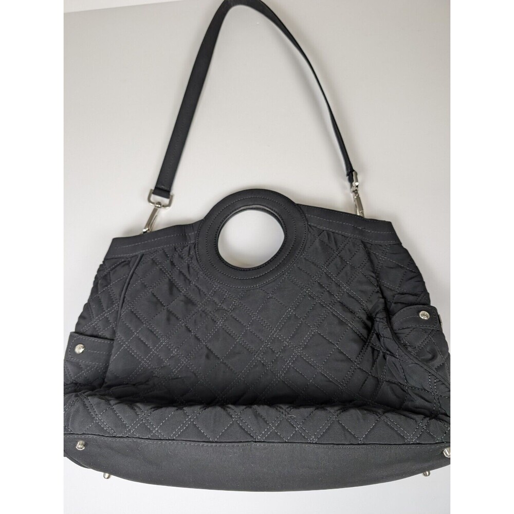 Vera Bradley Black Quilted Shoulder Tote Hand Bag Single Strap Circle Handle - Picture 8 of 16